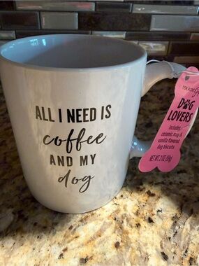 Dog Lovers White Ceramic Mug with 'All I Need Is Coffee and My Dog'
